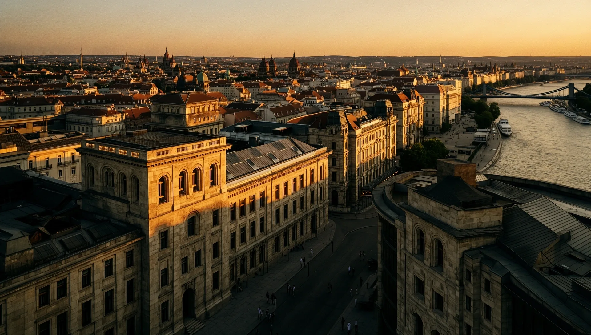 Budapest horizont az alkonyatban