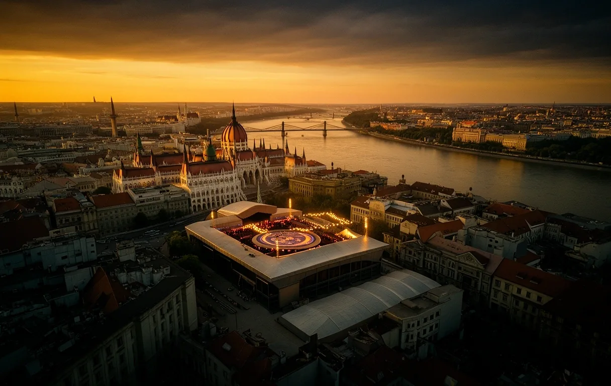 Budapesti látkép alkonyatkor